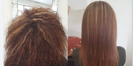 Comparaison lissage au tanin avant après